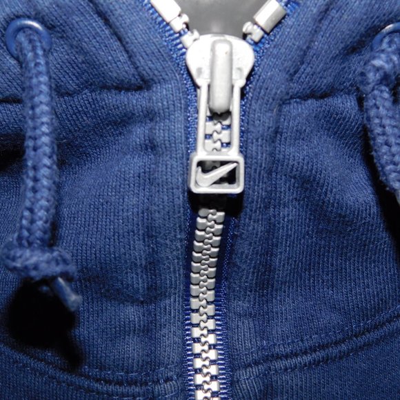 Vintage 90's NIKE Mens L Blue 1/4 Zip Hoodie hooded Sweatshirt Swoosh oversized - Picture 5 of 12